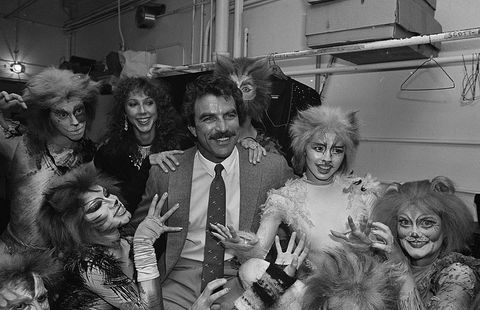 Tom Selleck and Jillie Mack backstage at Cats 1983