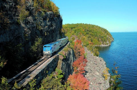 amtrak's dome car - fall foliage train rides adirondack mountains new york