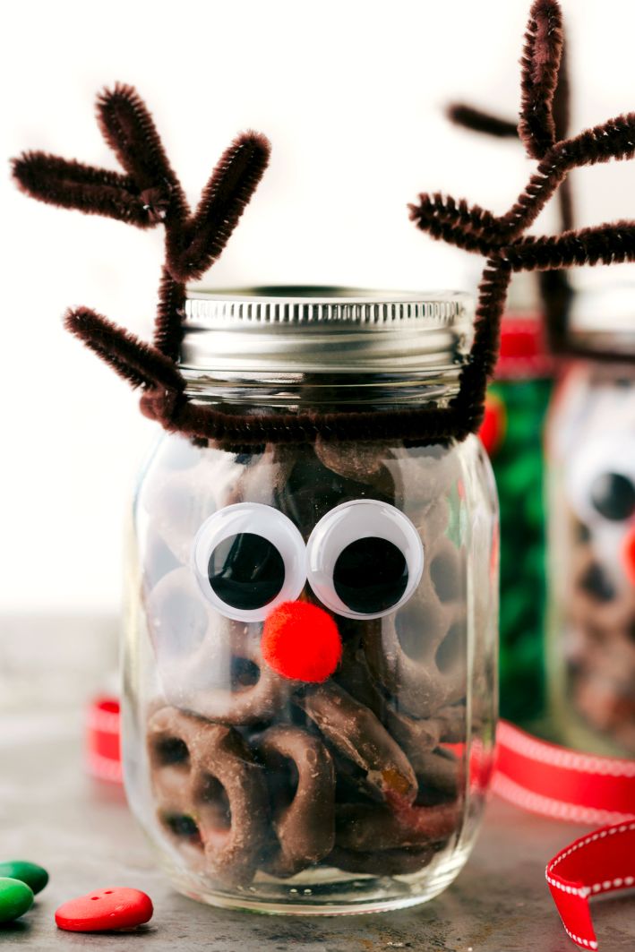 christmas reindeer jars