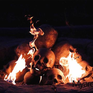 skull shaped fire logs halloween