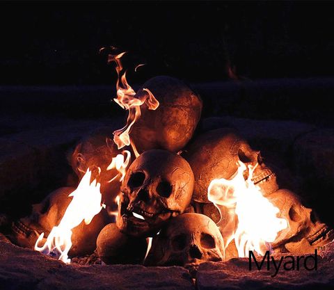 skull shaped fire logs halloween