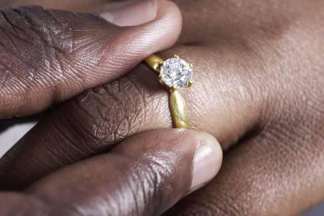Ring, Finger, Engagement ring, Yellow, Wedding ring, Jewellery, Fashion accessory, Hand, Diamond, Wedding ceremony supply, 