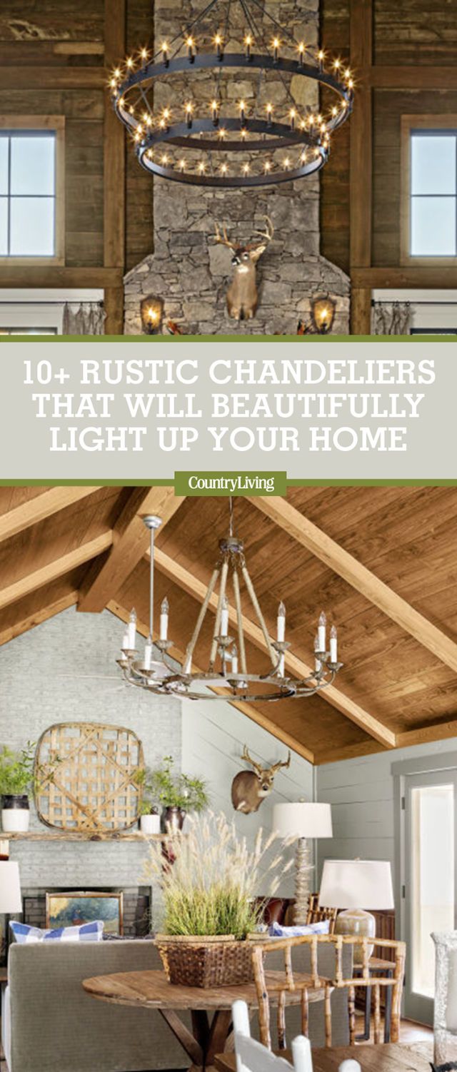 rustic long chandelier