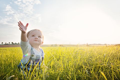 People in nature, Photograph, Grass, Yellow, Sky, Child, People, Meadow, Grassland, Happy, 