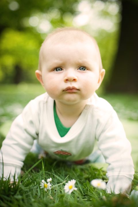Child, People in nature, Green, Face, Grass, Baby, Toddler, Skin, Head, Cheek, 