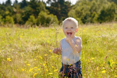 People in nature, Meadow, Child, Photograph, People, Yellow, Grass, Grassland, Toddler, Wildflower, 