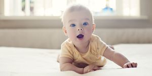 Child, Face, Facial expression, Baby, Skin, Toddler, Head, Nose, Cheek, Tummy time, 