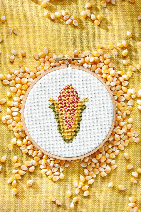 Yellow, Textile, Amber, Pattern, Art, Embroidery, Creative arts, Needlework, Circle, Cross-stitch, 