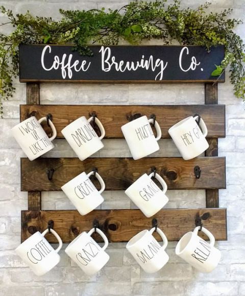The Best Mug Racks Where To Coffee - Wood Coffee Mug Wall Rack