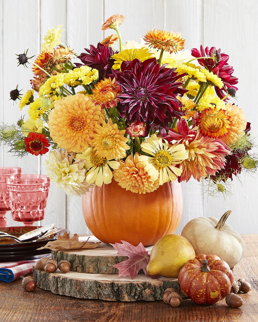 thanksgiving centerpiece pumpkin vase