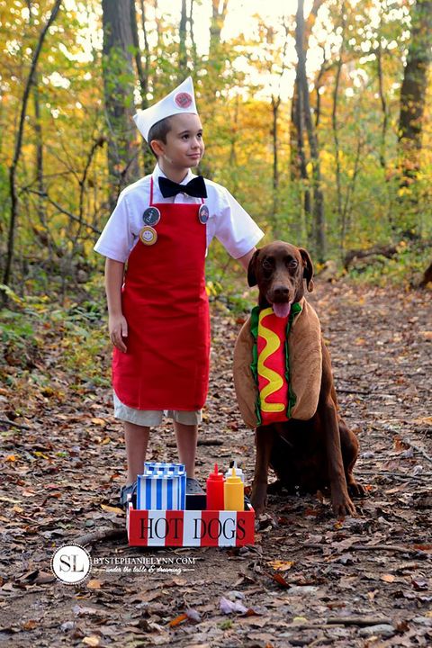 kids halloween costume with dog
