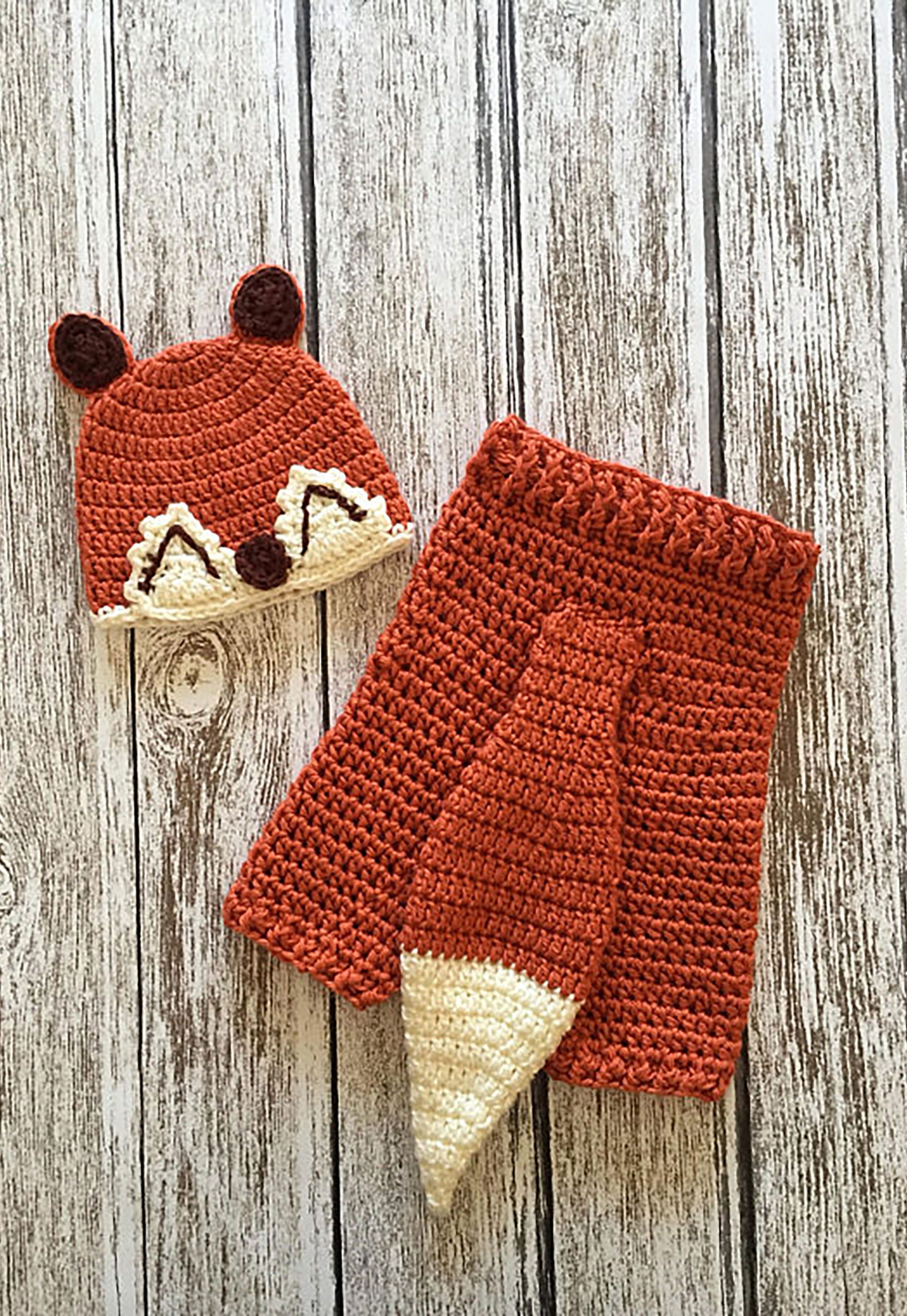 Crochet baby fox outfit hot sale pattern