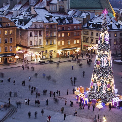 warsaw, poland at christmastime