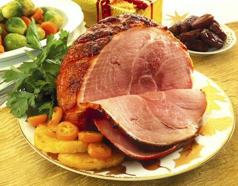 Christmas ham with pineapple