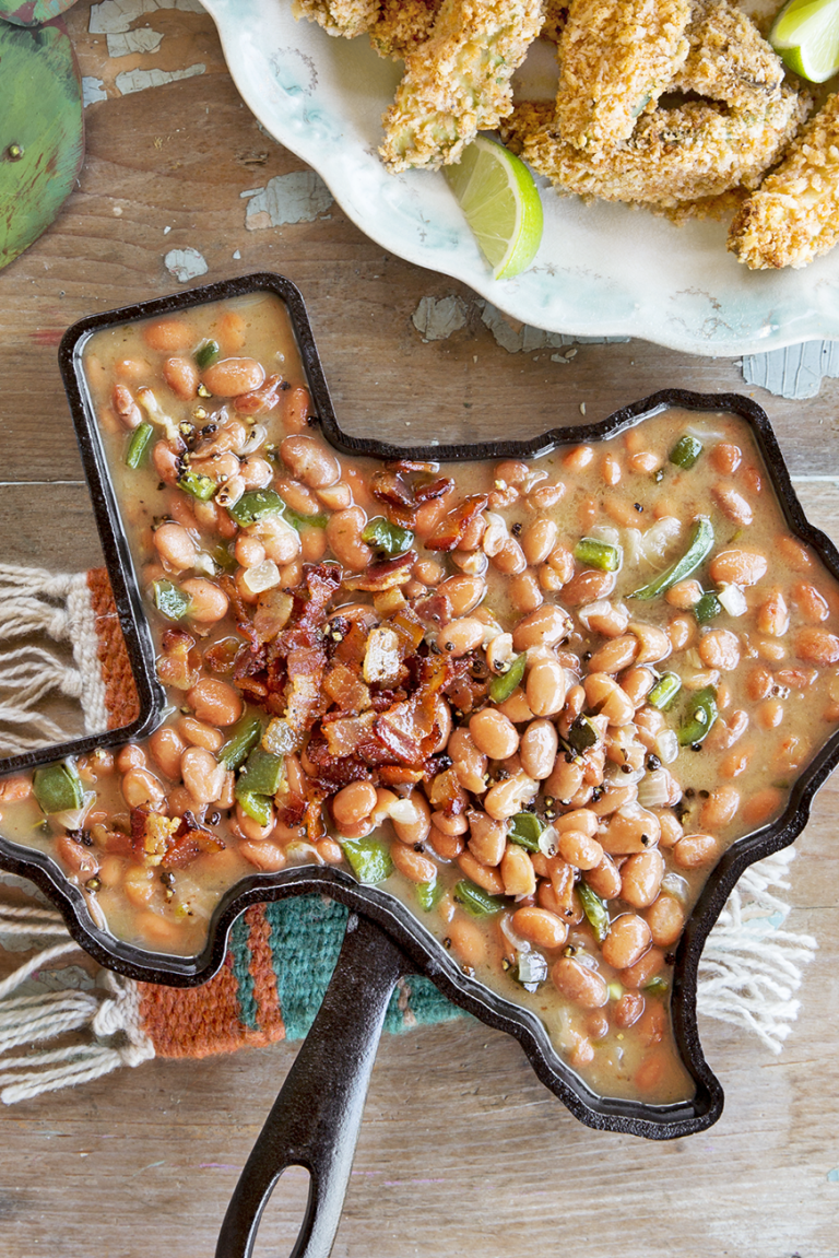black pepper and bacon pinto beans