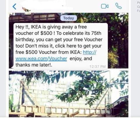 Ikea Scam Making The Rounds Online Whatsapp Ikea 500 Voucher Scam