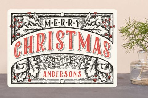 vintage christmas card design 