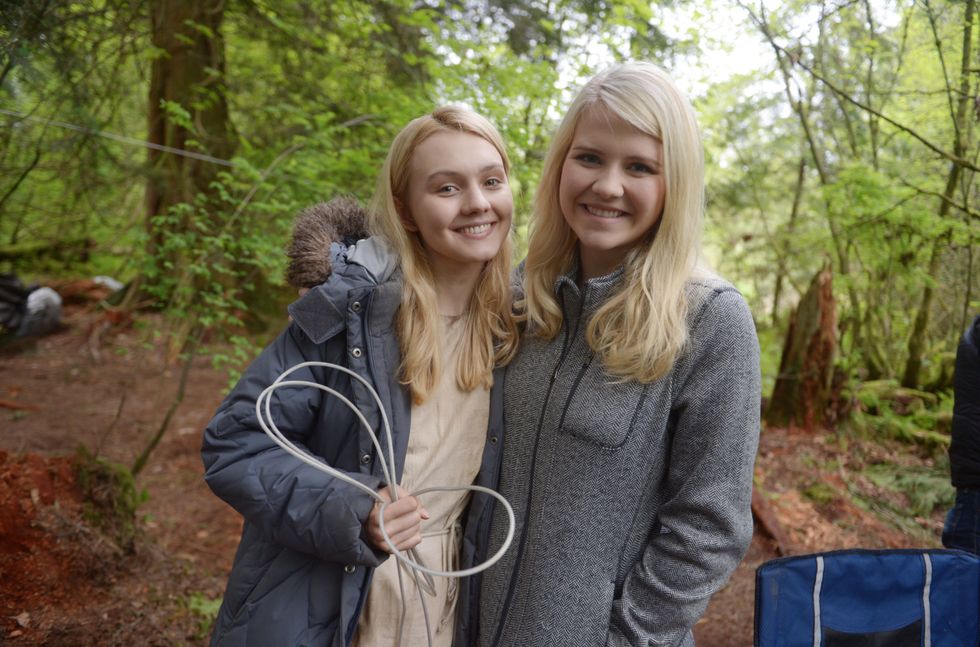 Elizabeth Smart on the set of I Am Elizabeth Smart