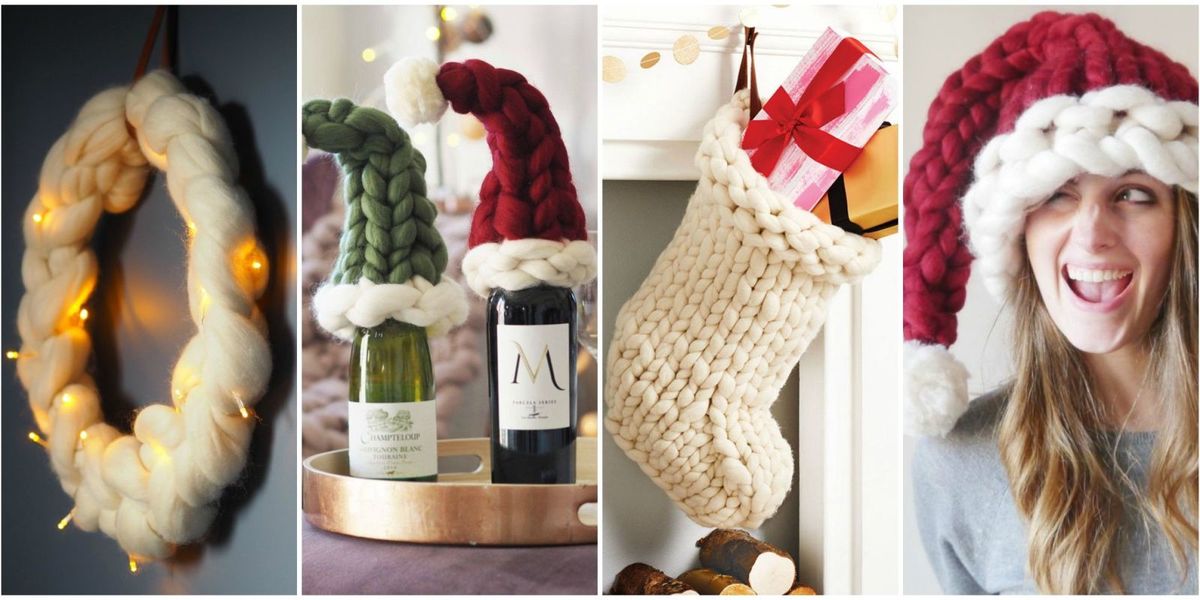 chunky knit christmas decorations