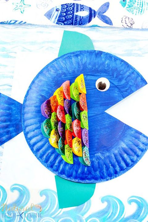 Paper Plate Rainbow Fish - Crafts for Kids