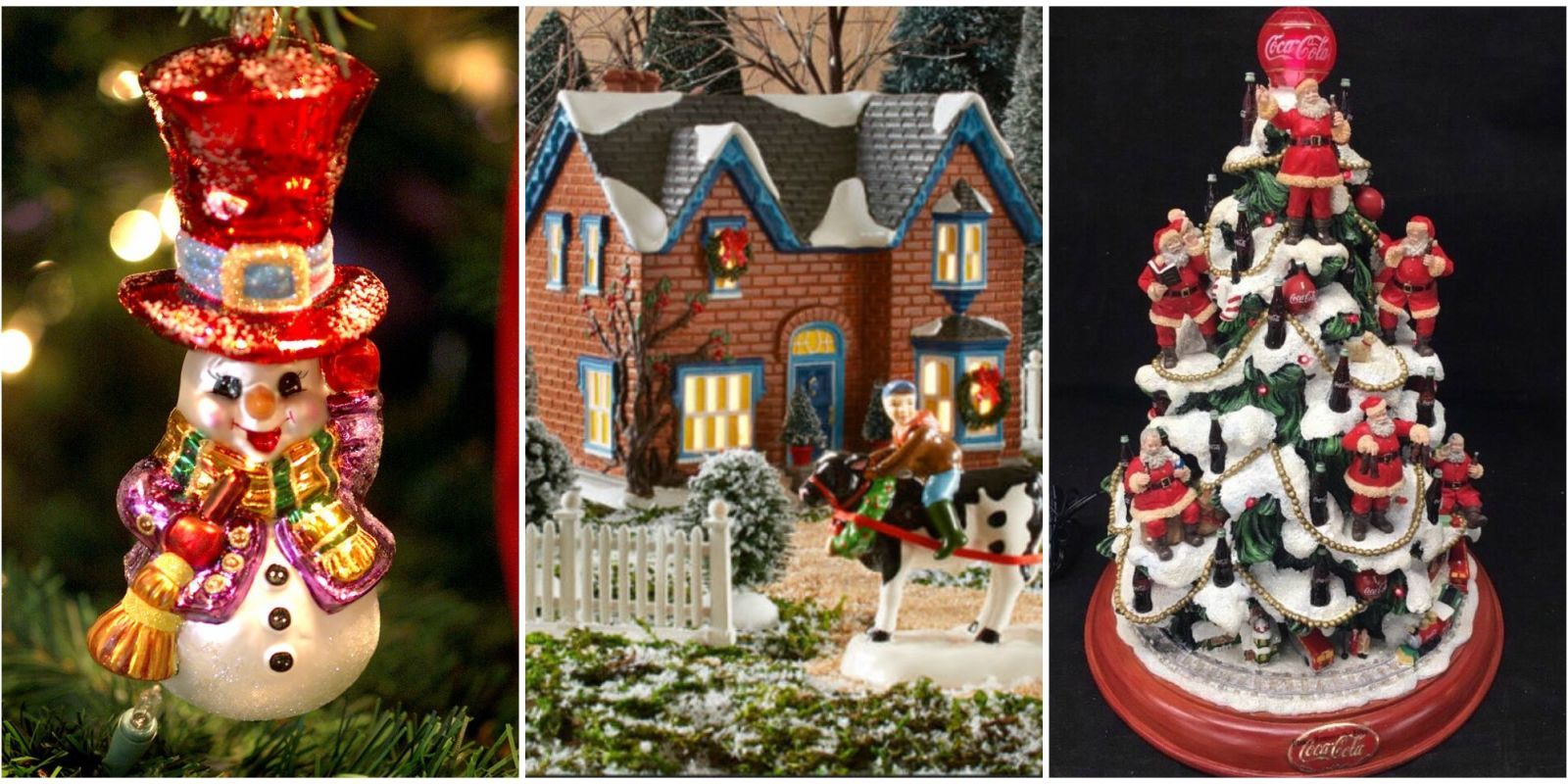 Assorted Vintage Christmas Ornaments Santa’s Snowman. Nut Crackers