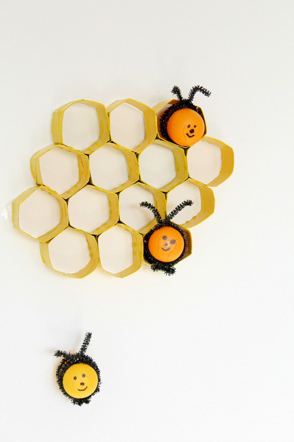 honeycomb with bees toilet paper roll craft