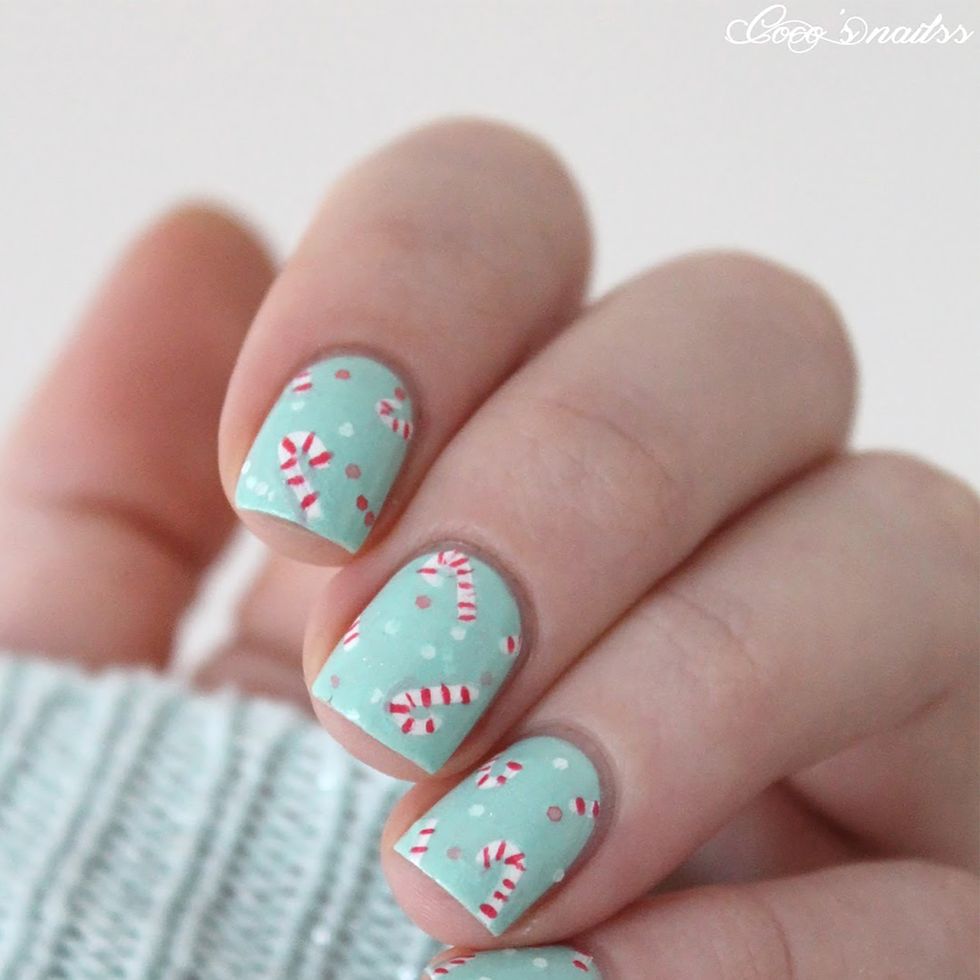 candy canes nail art