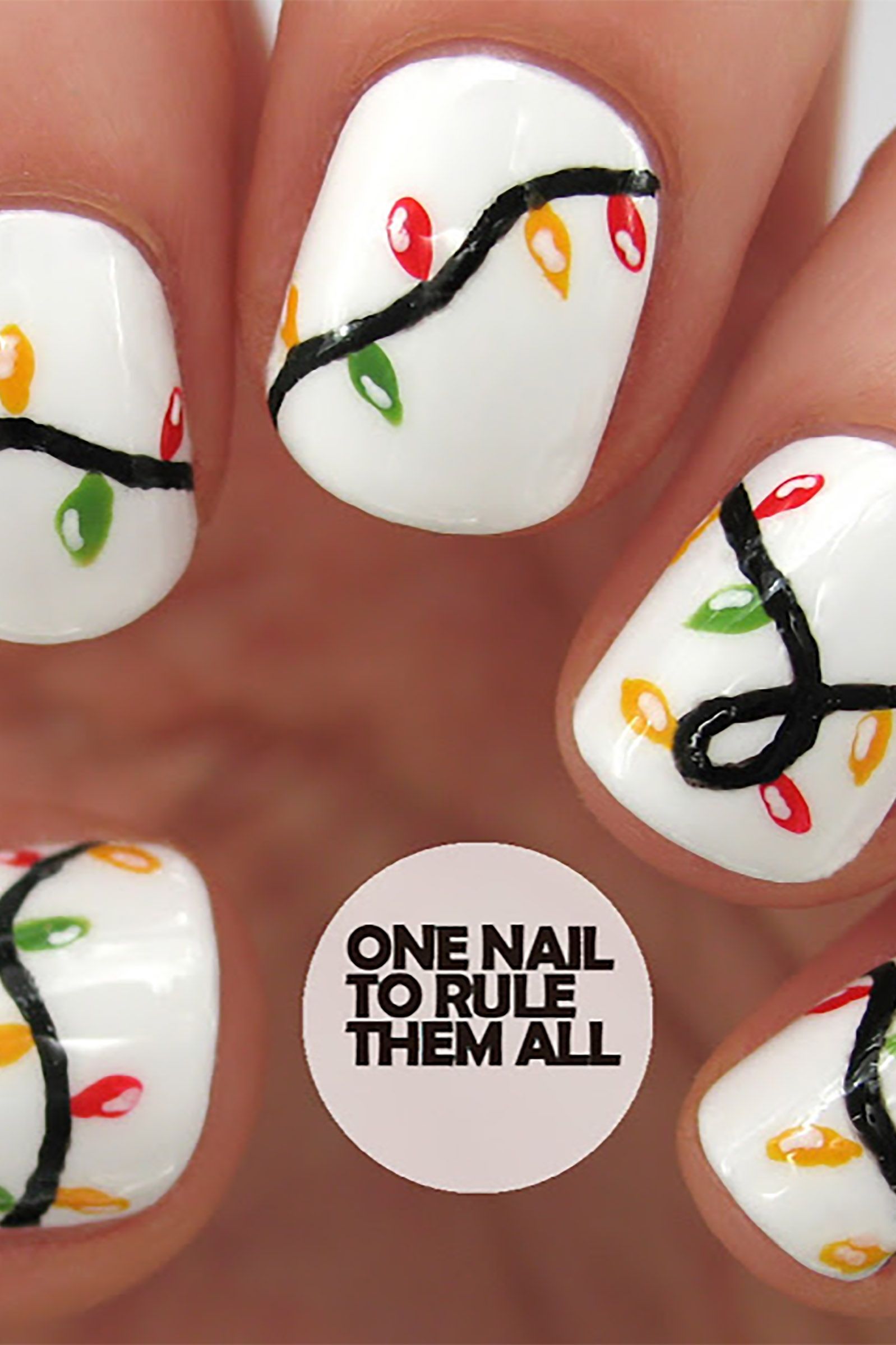 nail art christmas lights