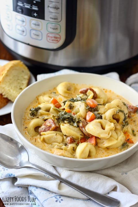 Instant Pot Cremige Tortellini-Suppe cremige Tortellinisuppe des sofortigen Topfes