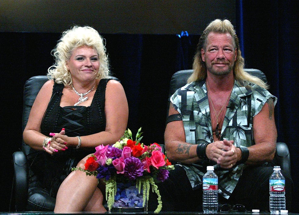 Beth and Dog promote their A&E reality show during a press tour in 2004.