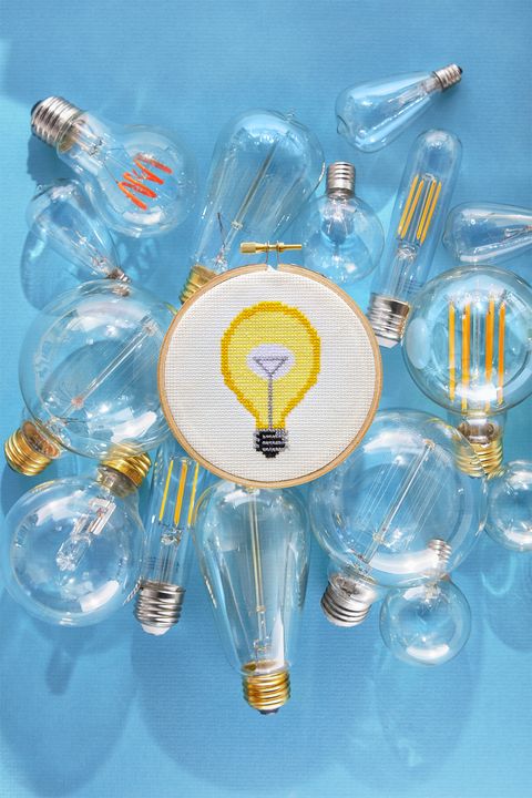 lightbulb cross stitch pattern