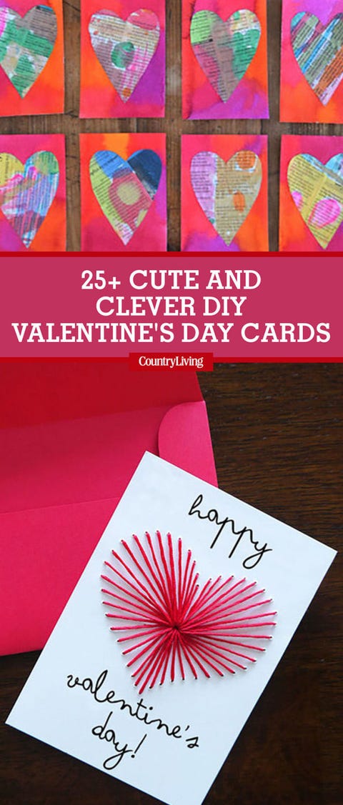 26 Diy Valentine S Day Cards Homemade Valentines Country Living Save These Ideas Valentine S Day Cards