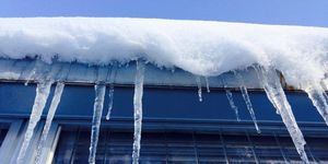 Icicle, Blue, Ice, Freezing, Winter, Snow, Roof, Sky, Water, Architecture, 