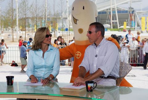 Katie Couric and Matt Lauer at the 2004 Olympics in Athens