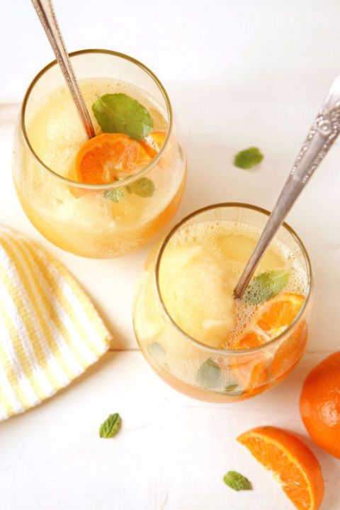 tangerine sorbet mimosas