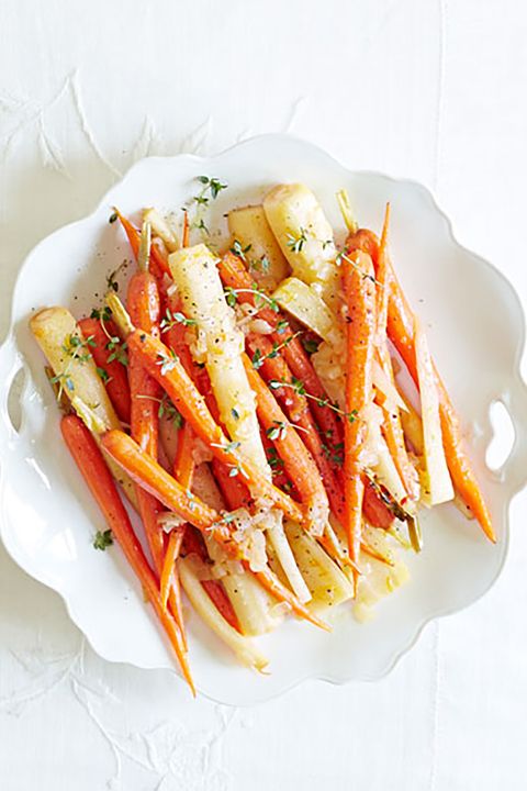 orange-braised carrots and parsnips