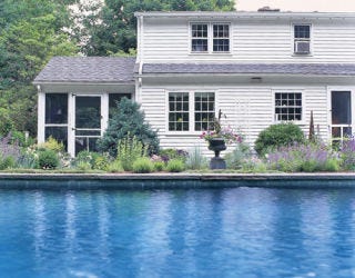 Backyard garden and pool