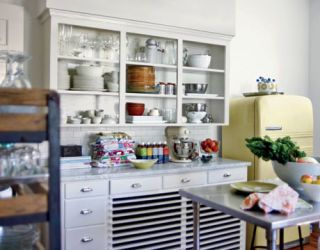 white kitchen in amy butler home