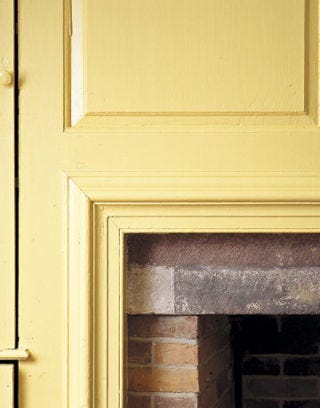 Corner of fireplace