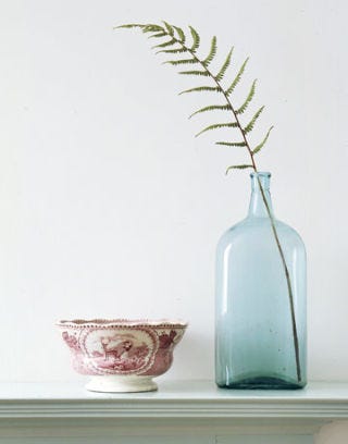 Antique bottle and bowl