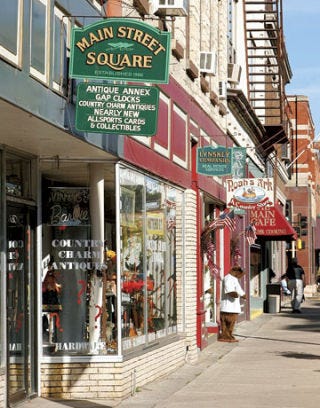 Antique Stores Lining Stillwater, MN's Main Street