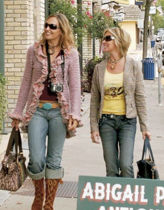 Jane and Elizabeth Stroll Down Hudson, WI's Second Street
