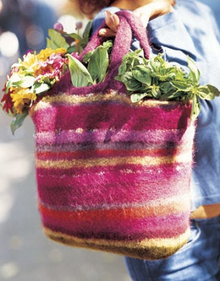 Pink felt bag