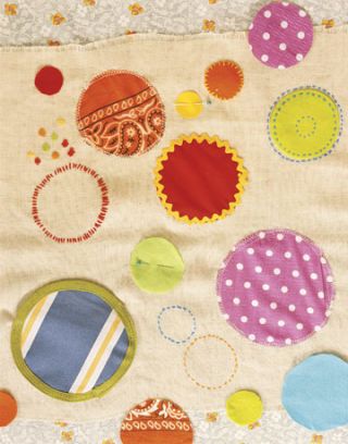 fabric with several polka dots with different patterns