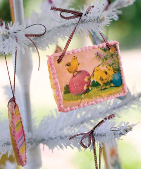 easter cookie ornament on a tree