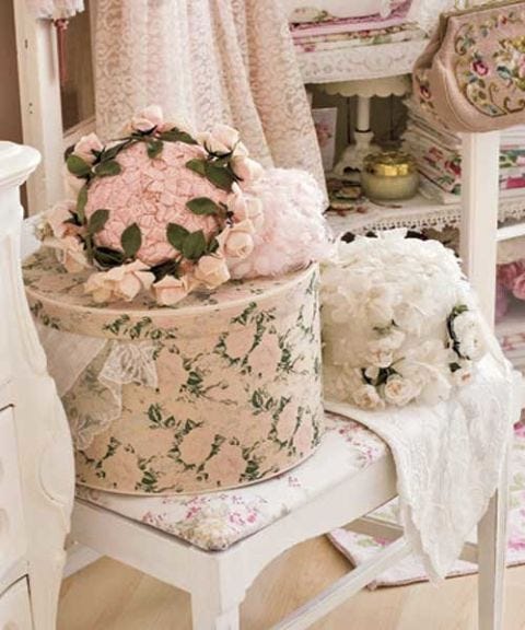 pink vintage hatbox
