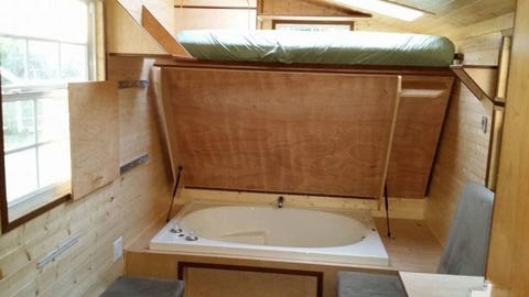 Tiny Home With Hidden Luxury Bathtub Unique Homes Tell Us Would You Like To Soak In This Tub