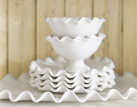 White ceramic bowls and plates