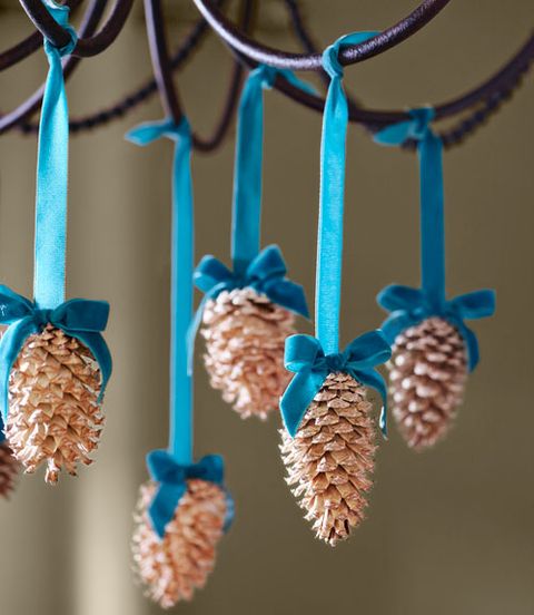 bleached pinecone ornaments