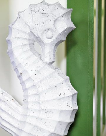 white seahorse sculpture